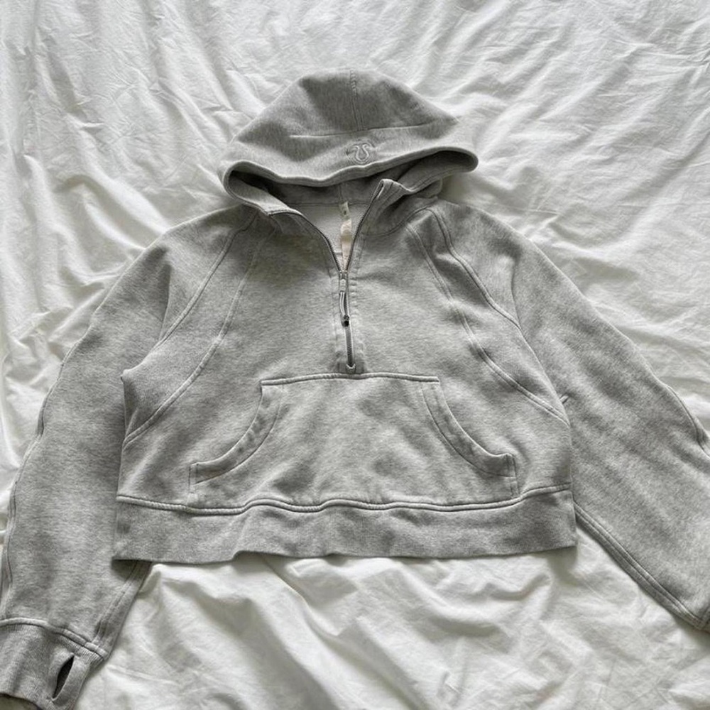Light grey lululemon oversized half zip hoodie
